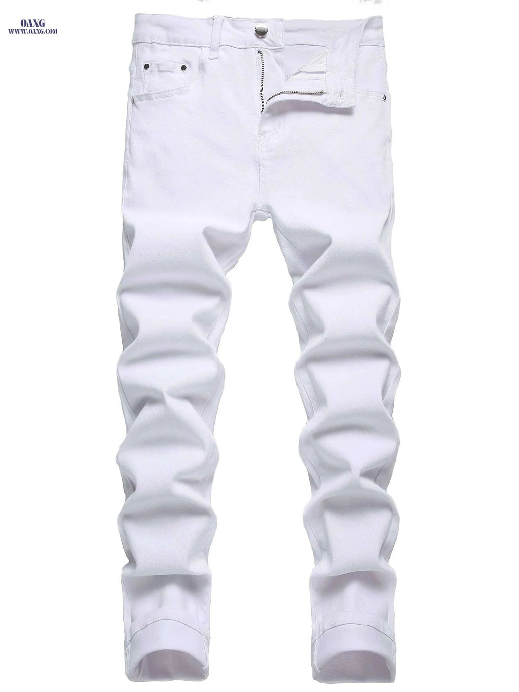 JUNBAOSS Men's Slim Fit Ripped Jeans - Stretch Skinny Comfort Pants   OAXG White / 28