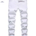 JUNBAOSS Men's Slim Fit Ripped Jeans - Stretch Skinny Comfort Pants   OAXG White / 28