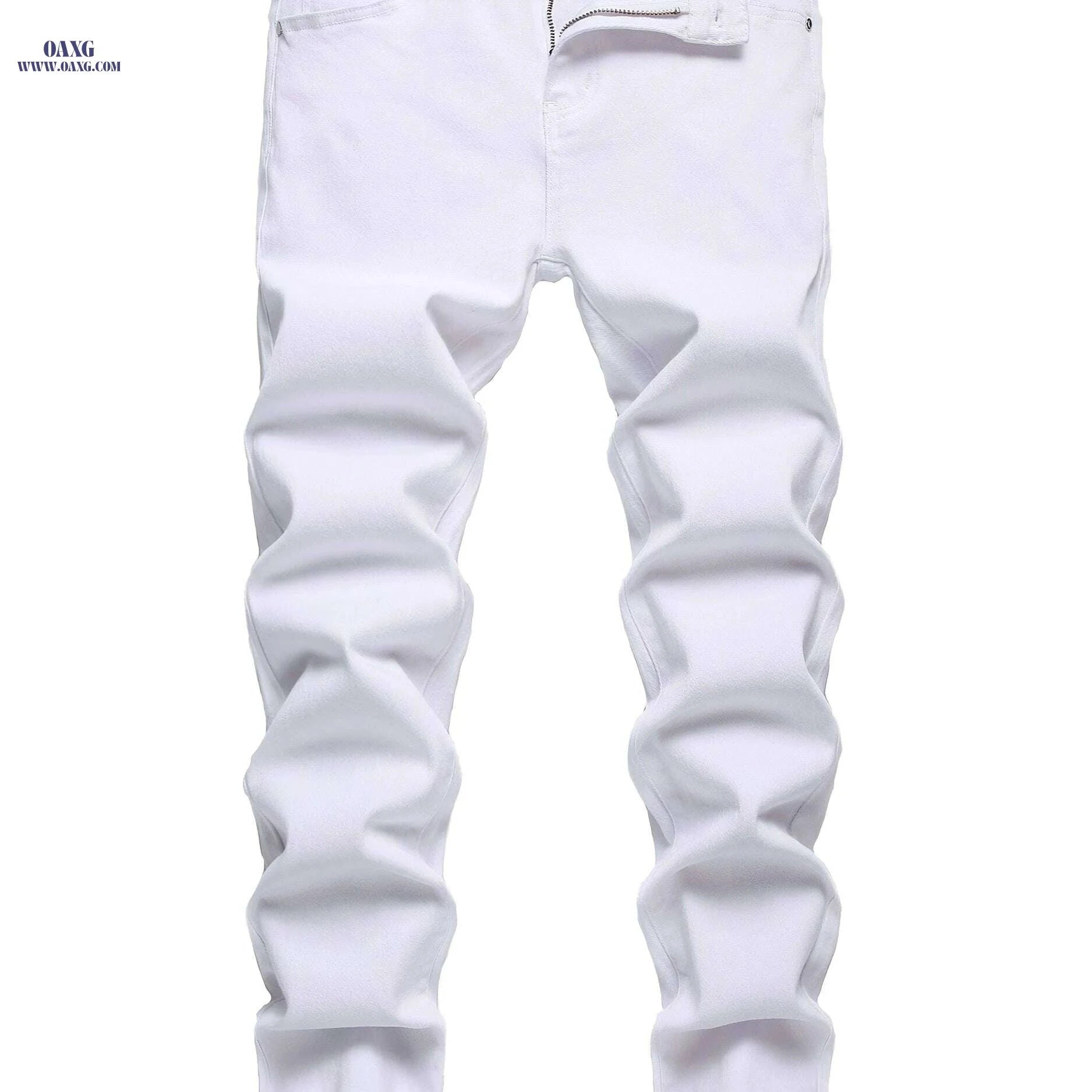 JUNBAOSS Men's Slim Fit Ripped Jeans - Stretch Skinny Comfort Pants   OAXG White / 28