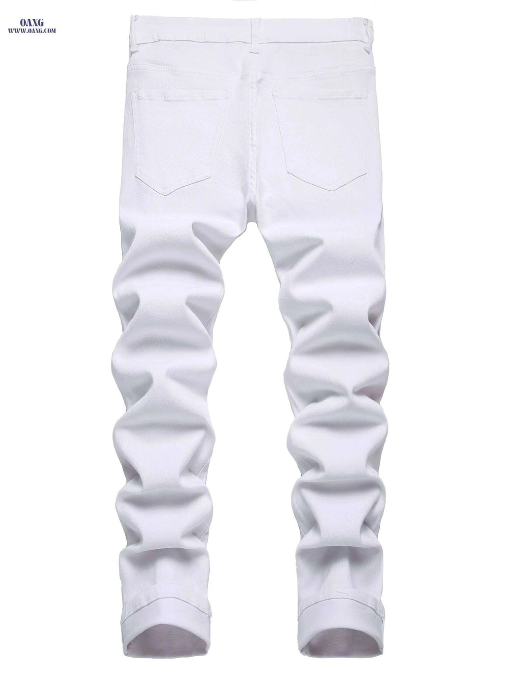 JUNBAOSS Men's Slim Fit Ripped Jeans - Stretch Skinny Comfort Pants   OAXG White / 28