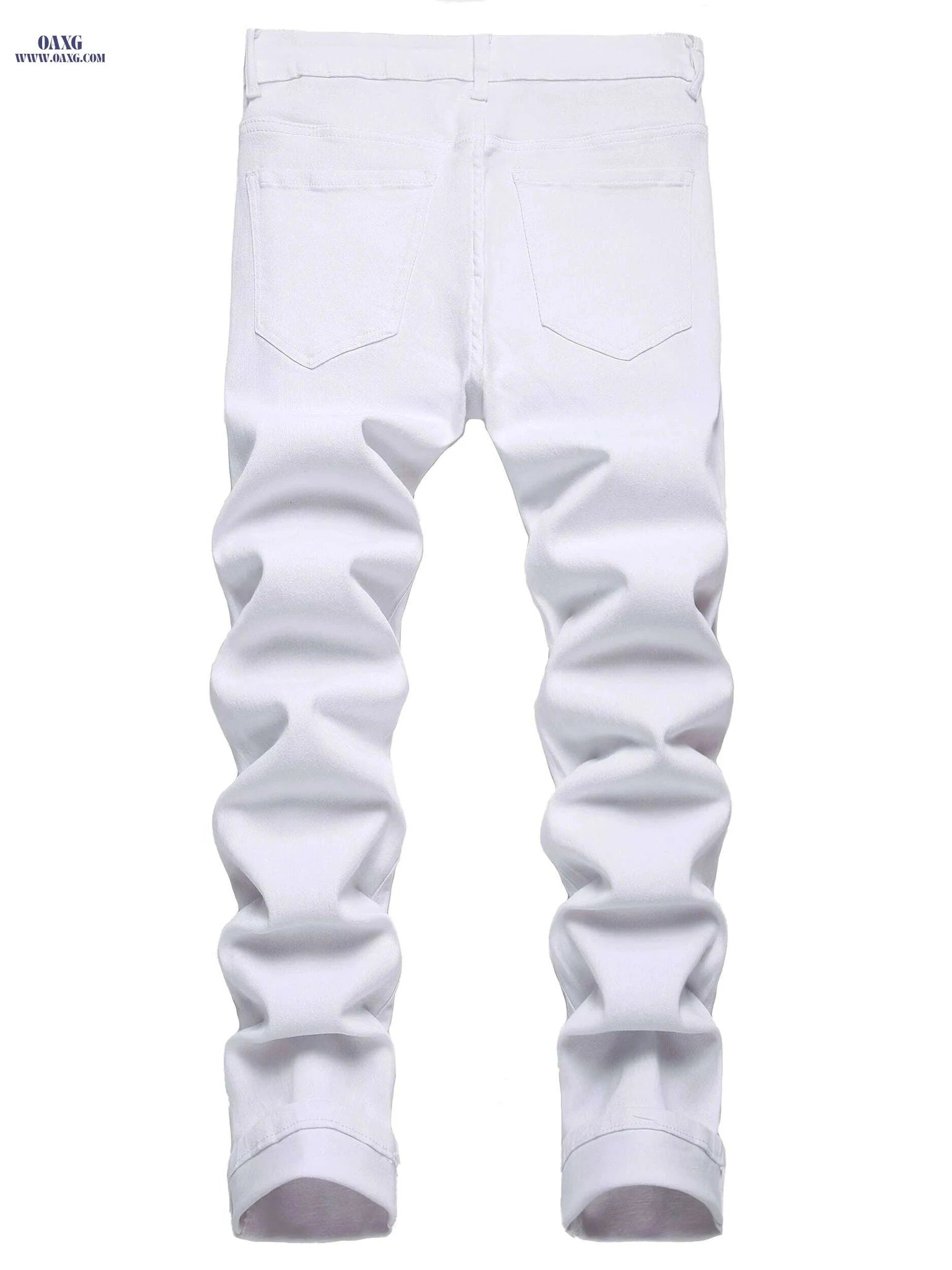JUNBAOSS Men's Slim Fit Ripped Jeans - Stretch Skinny Comfort Pants   OAXG White / 28