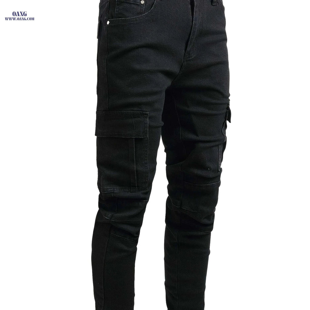 JUNBAOSS Men's Slim Fit Ripped Skinny Jeans - Casual Fashion Style   OAXG Black / 28