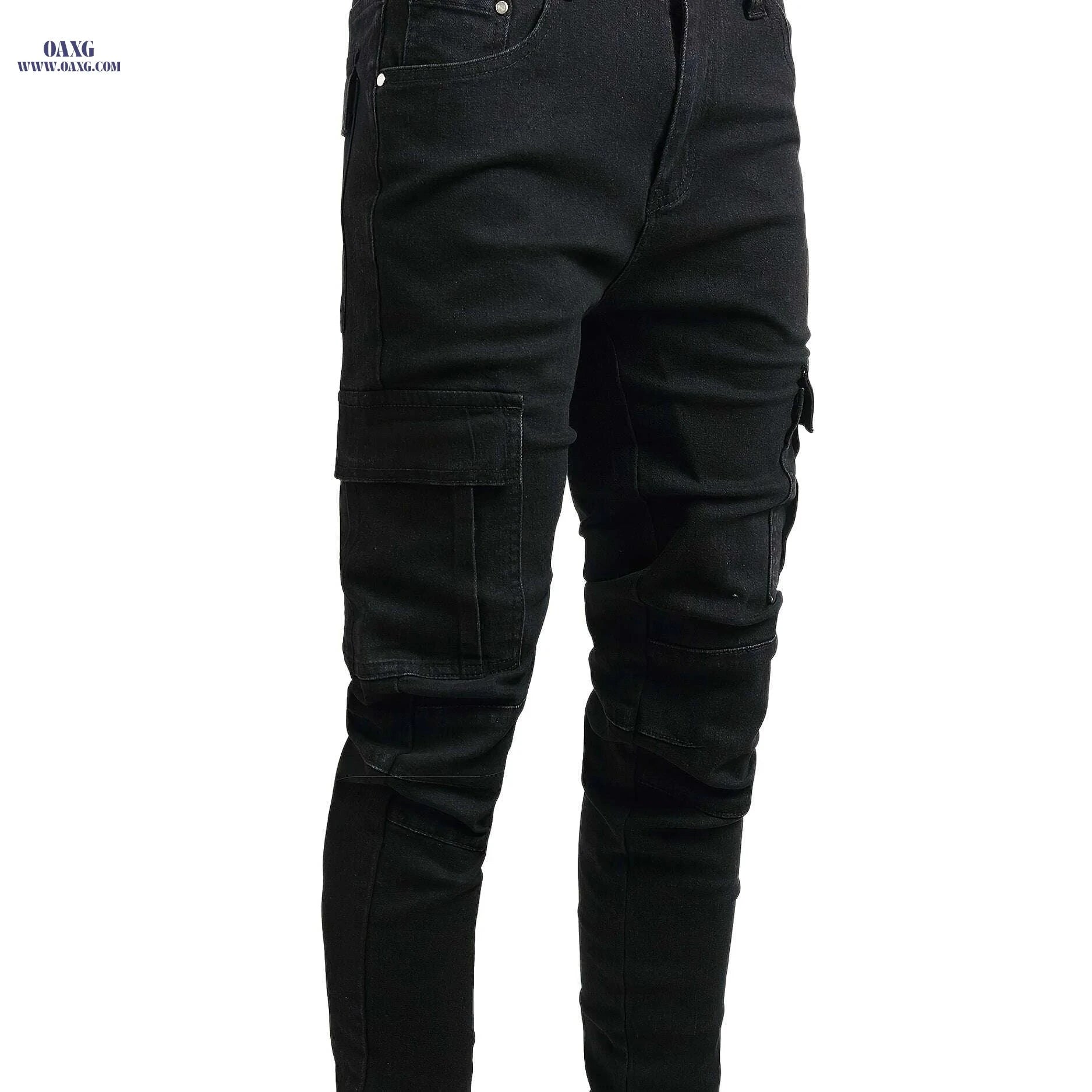 JUNBAOSS Men's Slim Fit Ripped Skinny Jeans - Casual Fashion Style   OAXG Black / 28