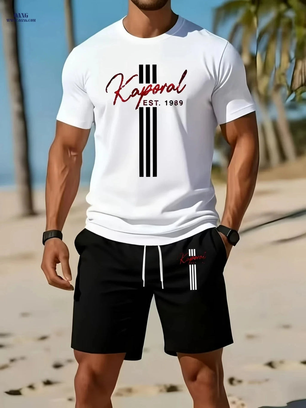 Kaporal Men's Casual 2-Piece Set - Short Sleeve T-Shirt & Shorts   OAXG 