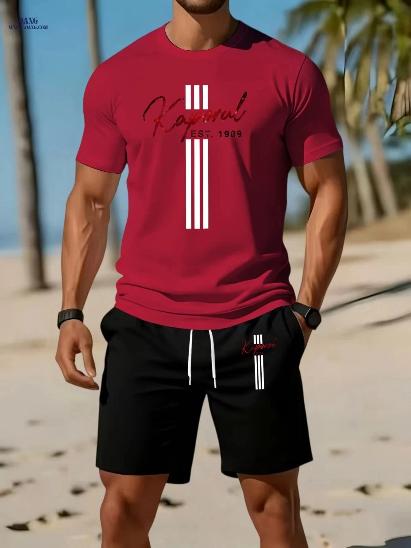 Kaporal Men's Casual 2-Piece Set - Short Sleeve T-Shirt & Shorts   OAXG 