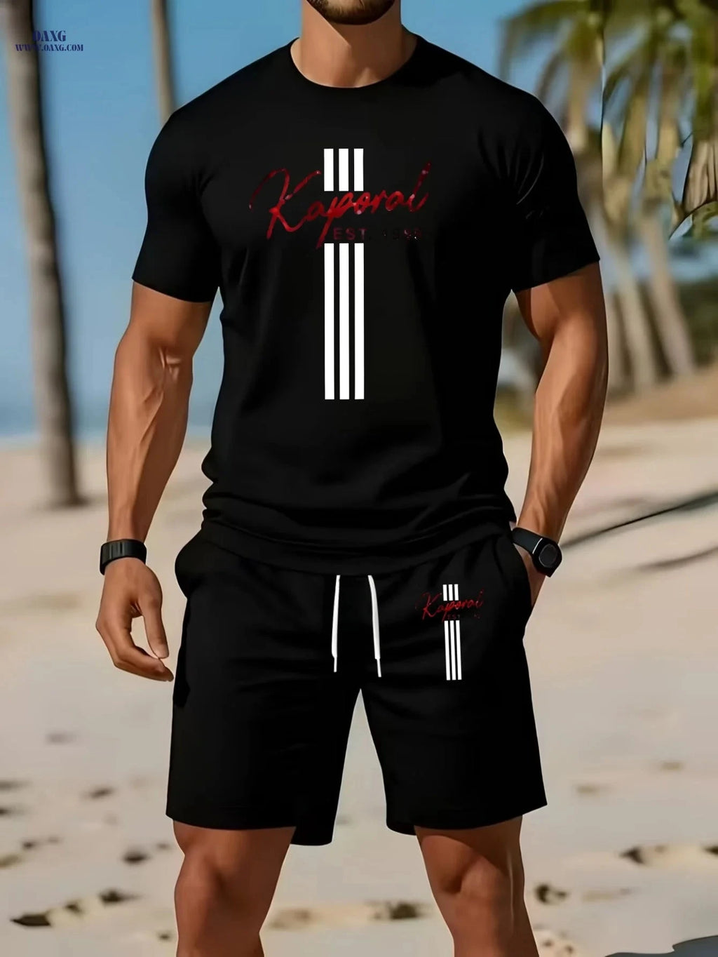 Kaporal Men's Casual 2-Piece Set - Short Sleeve T-Shirt & Shorts   OAXG 