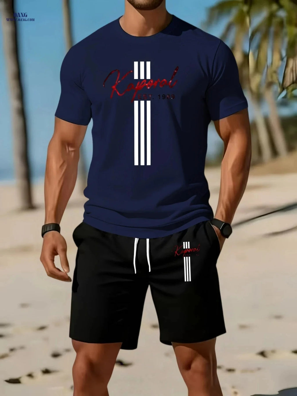 Kaporal Men's Casual 2-Piece Set - Short Sleeve T-Shirt & Shorts   OAXG 