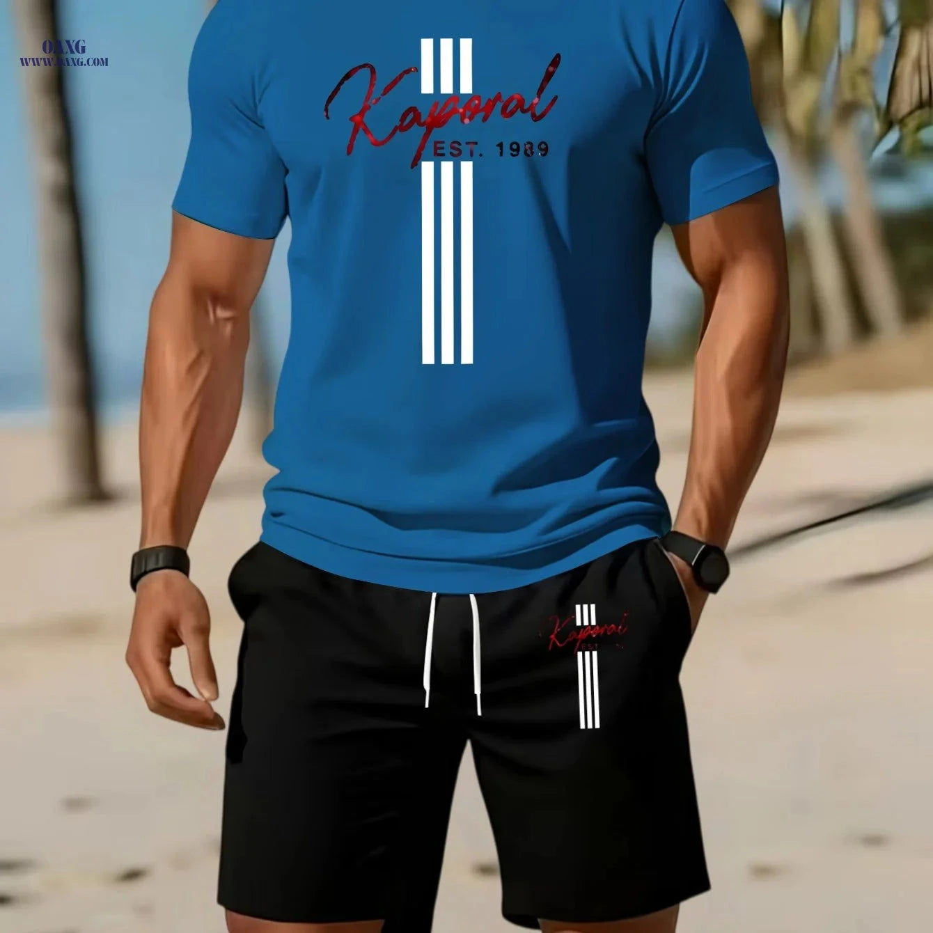 Kaporal Men's Casual 2-Piece Set - Short Sleeve T-Shirt & Shorts   OAXG 