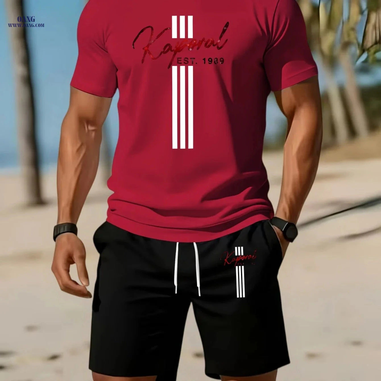Kaporal Men's Casual 2-Piece Set - Short Sleeve T-Shirt & Shorts   OAXG 