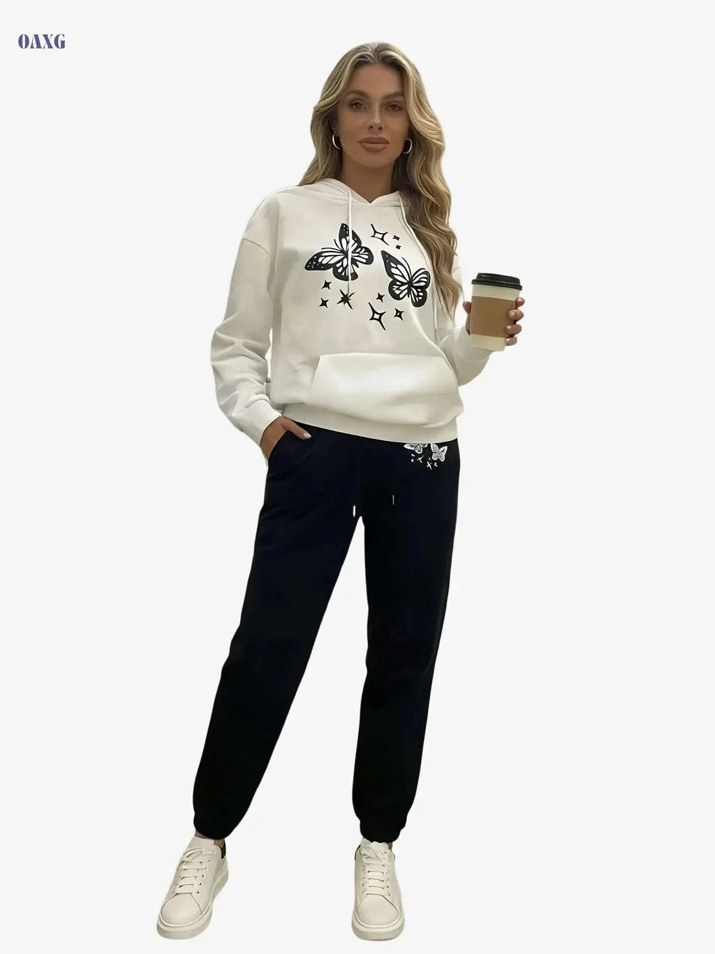 KCVR Women’s Autumn Hoodie & Fleece-Lined Pants Set - Casual Outfit   OAXG 