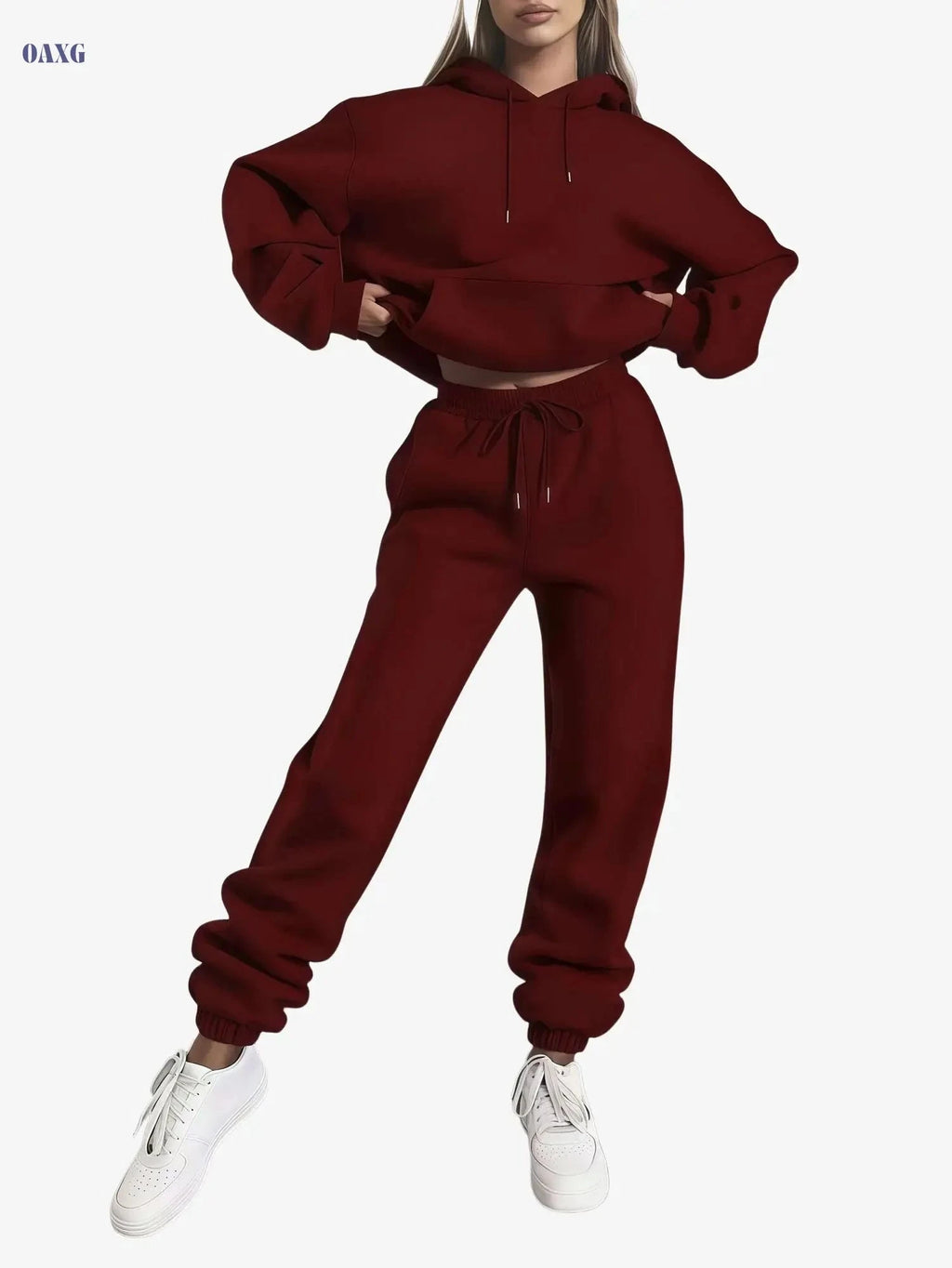 KCVR Women’s Autumn Hoodie & Fleece-Lined Pants Set - Casual Outfit   OAXG Blue Navy / S
