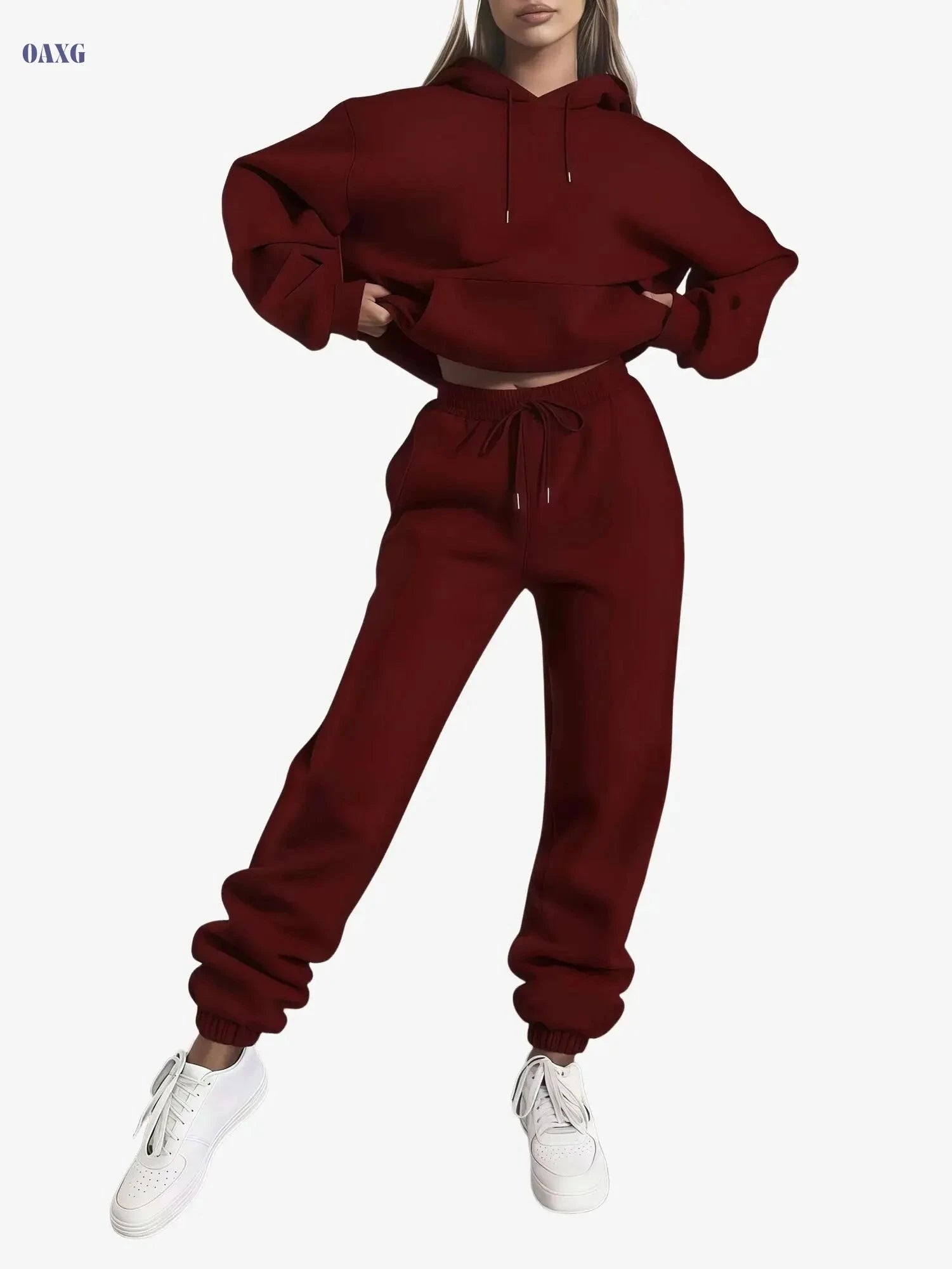 KCVR Women’s Autumn Hoodie & Fleece-Lined Pants Set - Casual Outfit   OAXG Blue Navy / S