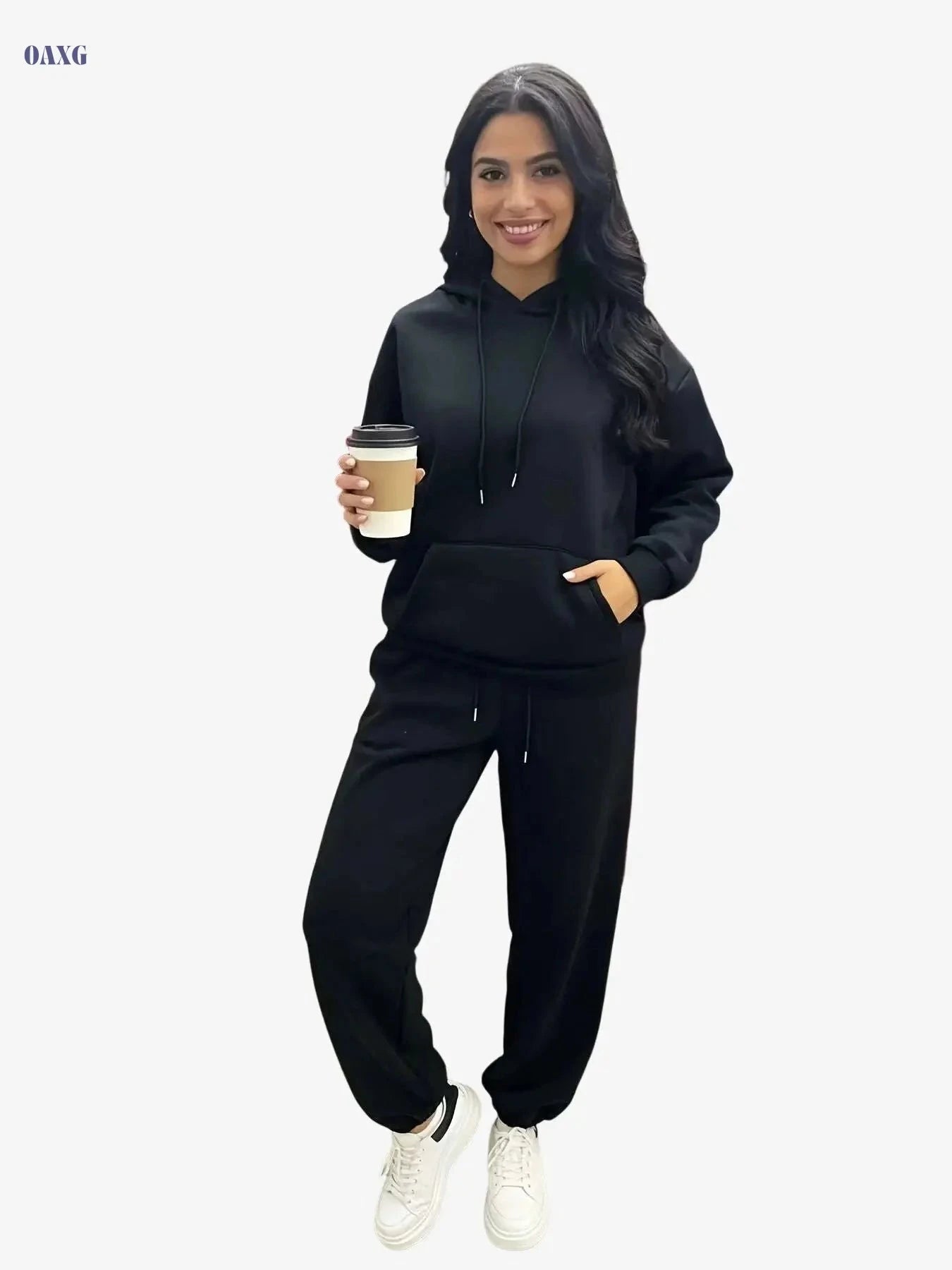 KCVR Women’s Autumn Hoodie & Fleece-Lined Pants Set - Casual Outfit   OAXG 