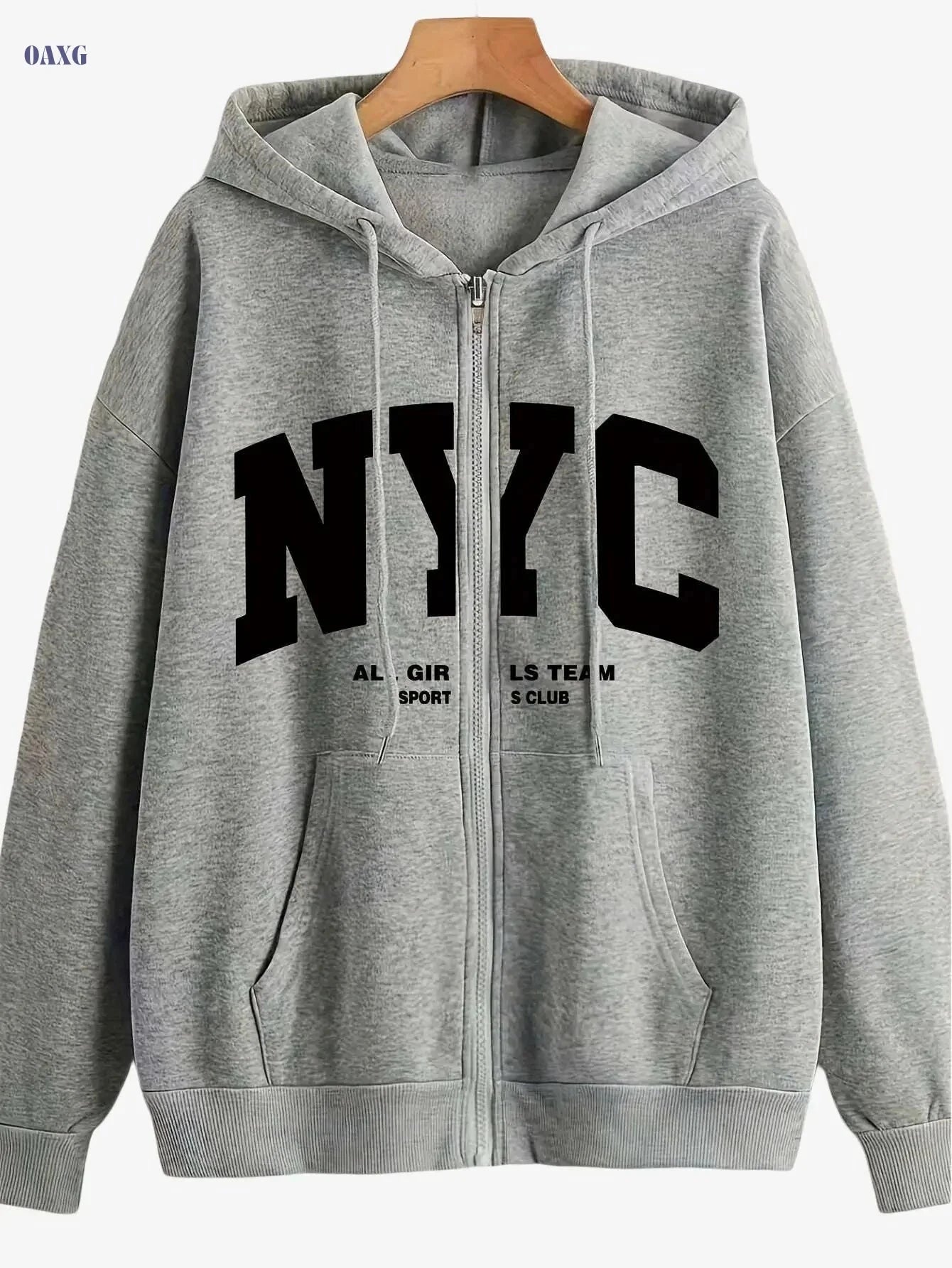 KCVR Women's Hooded Pullover - Casual Zippered Fleece for Fall   OAXG 