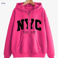 KCVR Women's Hooded Pullover - Casual Zippered Fleece for Fall   OAXG 