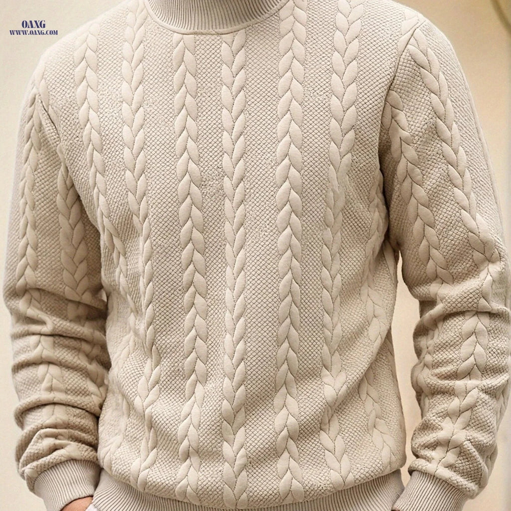 KJ-W02 Men's Autumn Winter Sweater - Casual Knit Top, High Neck   OAXG 