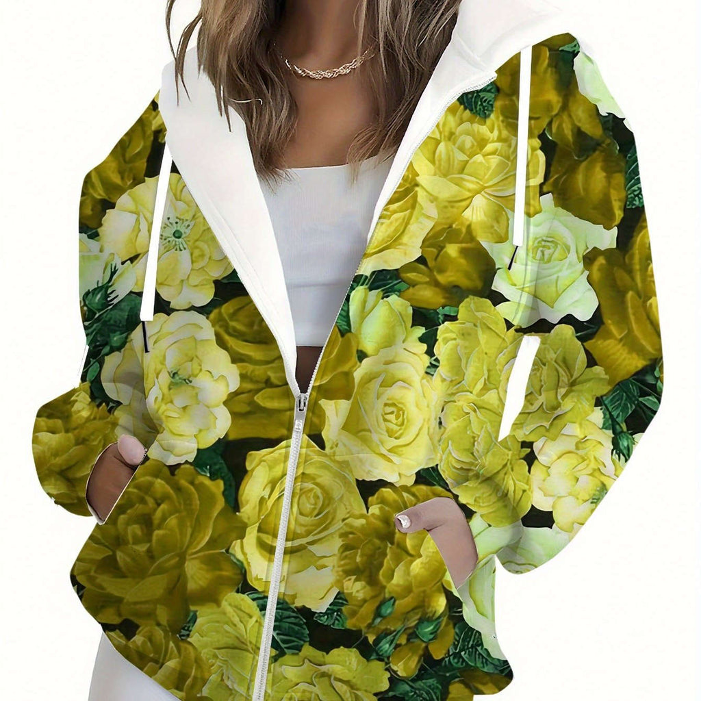 KLAYSE Sweat à Capuche Floral 3D - Regular Fit, Poches, Casual   OAXG 