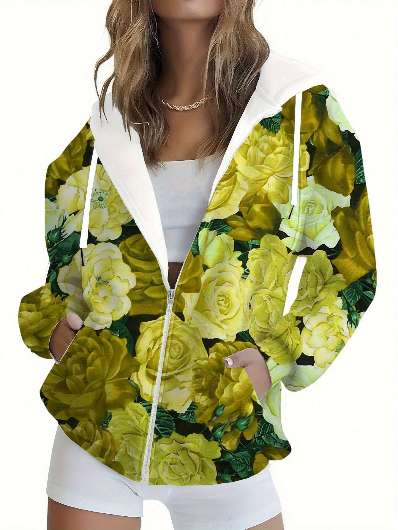 KLAYSE Sweat à Capuche Floral 3D - Regular Fit, Poches, Casual   OAXG Mixed Color / XXS