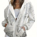 KLAYSE Sweat à Capuche Zippé Floral 3D - Chic et Confortable   OAXG Mixed Color / XXS