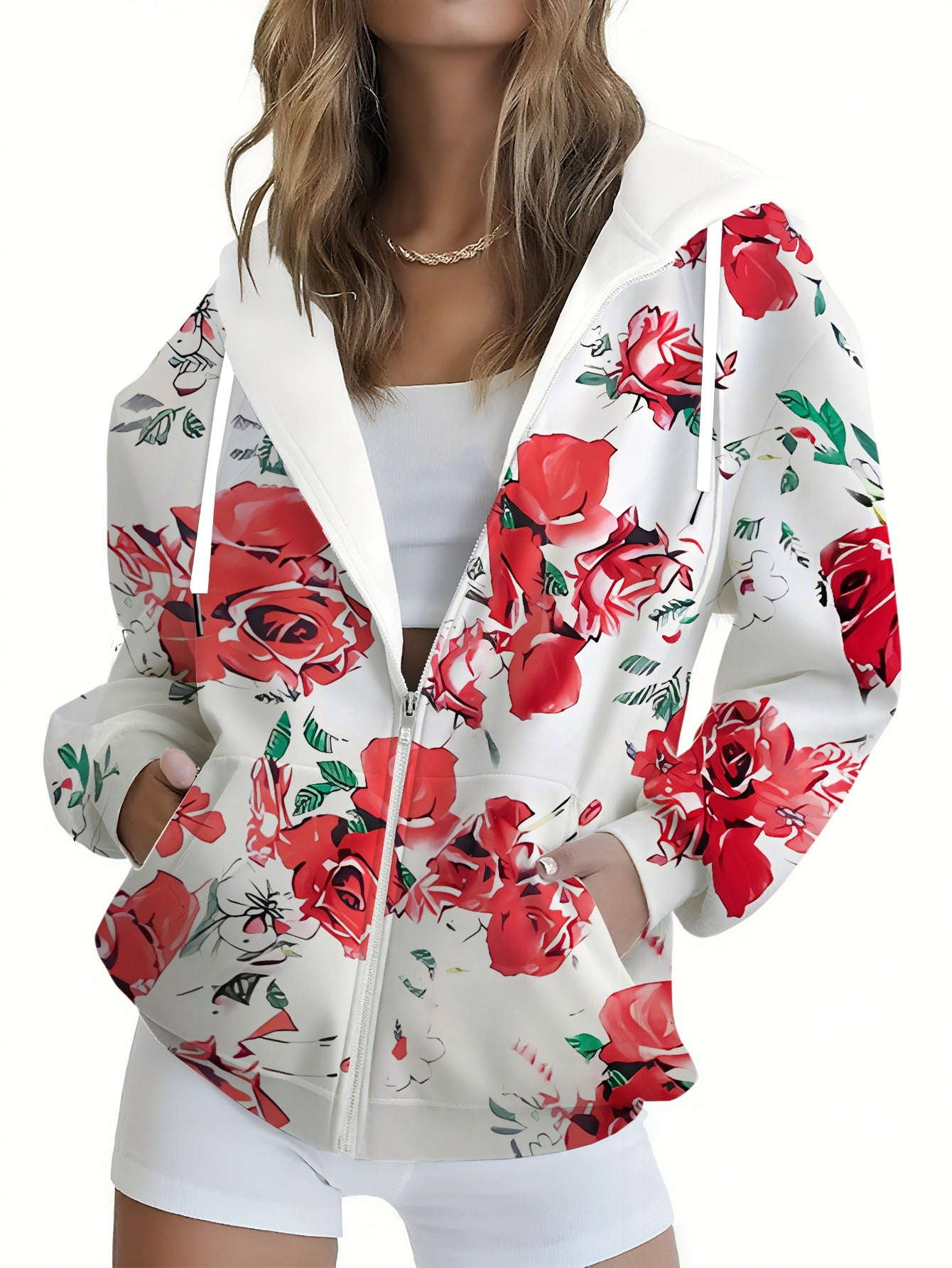 KLAYSE Sweat-shirt à Capuche Florale - Imprimé 3D Automne/Hiver   OAXG Mixed Color / XXS