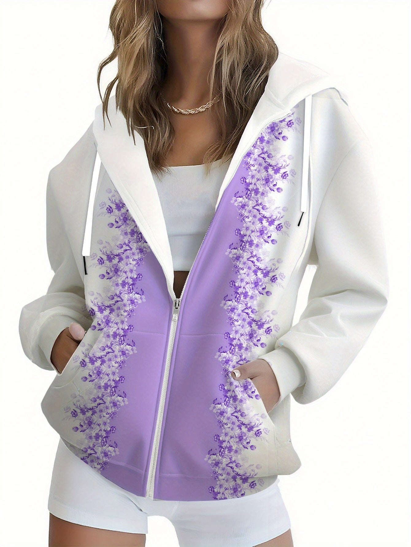 KLAYSE Sweatshirt à Capuche Fleurs 3D - Casual Automne Hiver   OAXG Mixed Color / XXS