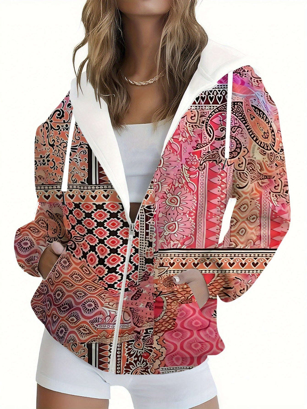 KLAYSE Sweatshirt à Capuche Floral 3D - Casual, Regular Fit, Poches   OAXG 