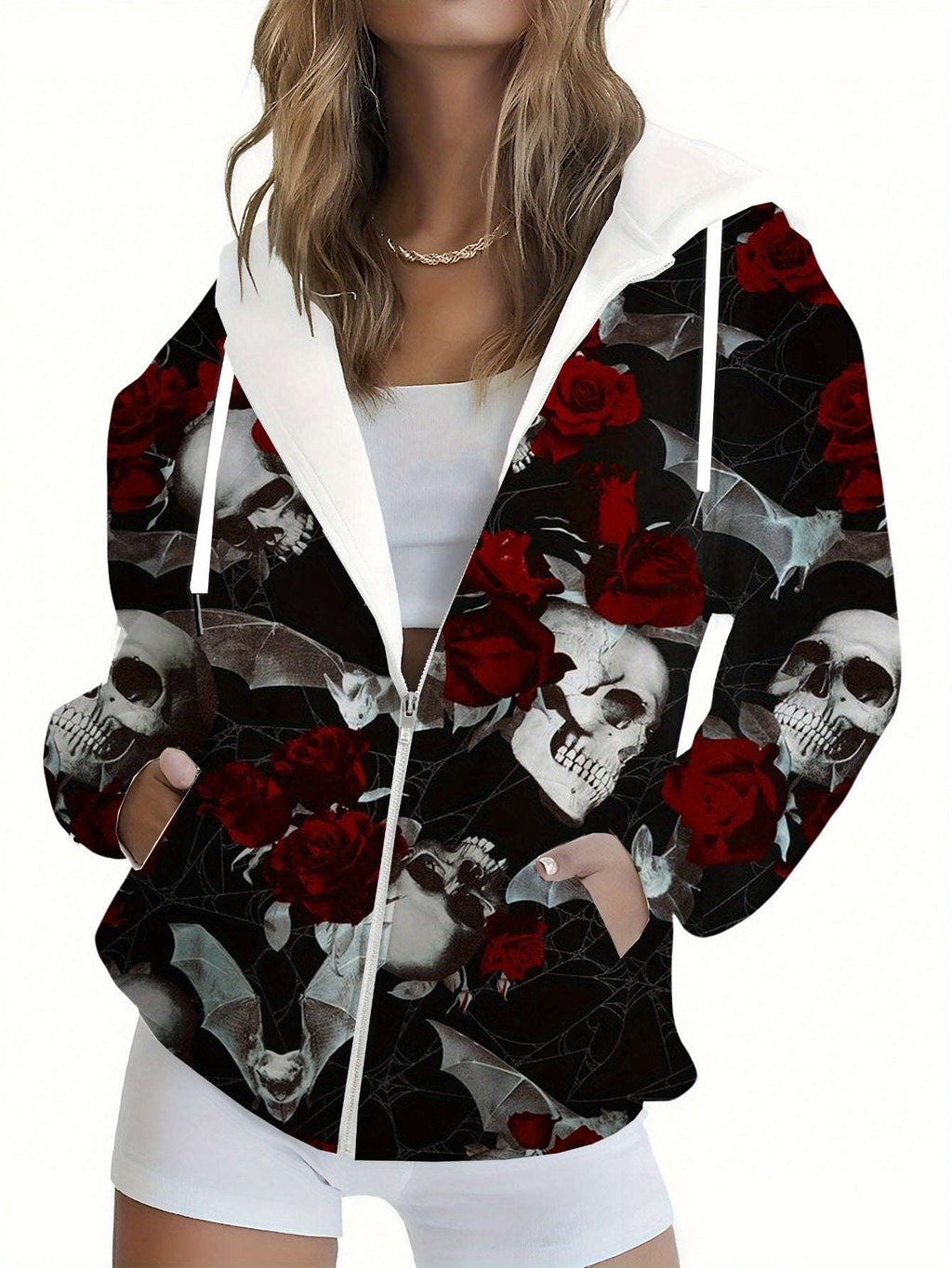 KLAYSE Sweatshirt à Capuche Floral 3D - Chic Automne/Hiver avec Poches   OAXG Mixed Color / XXS