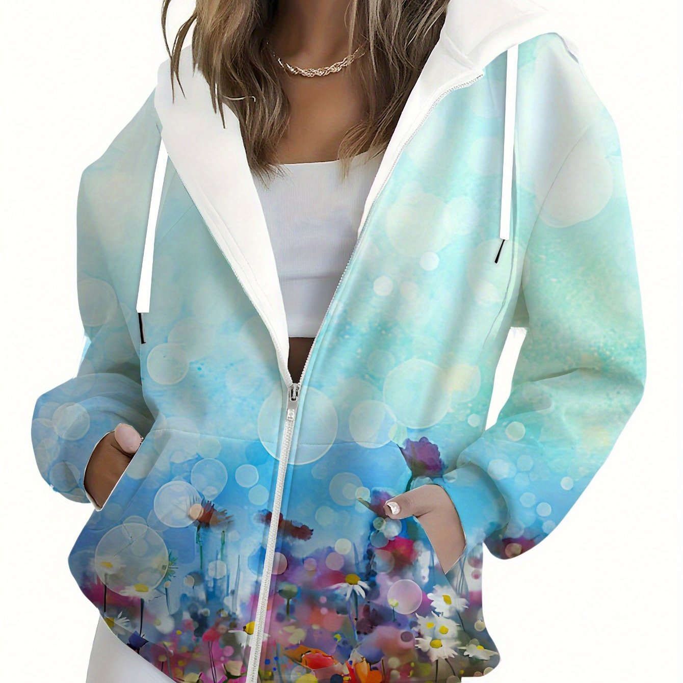 KLAYSE Sweatshirt à Capuche Floral 3D - Chic Automne/Hiver Femme   OAXG Mixed Color / XXS