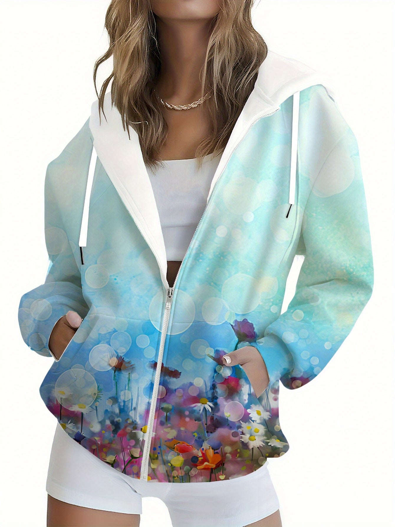 KLAYSE Sweatshirt à Capuche Floral 3D - Chic Automne/Hiver Femme   OAXG Mixed Color / XXS