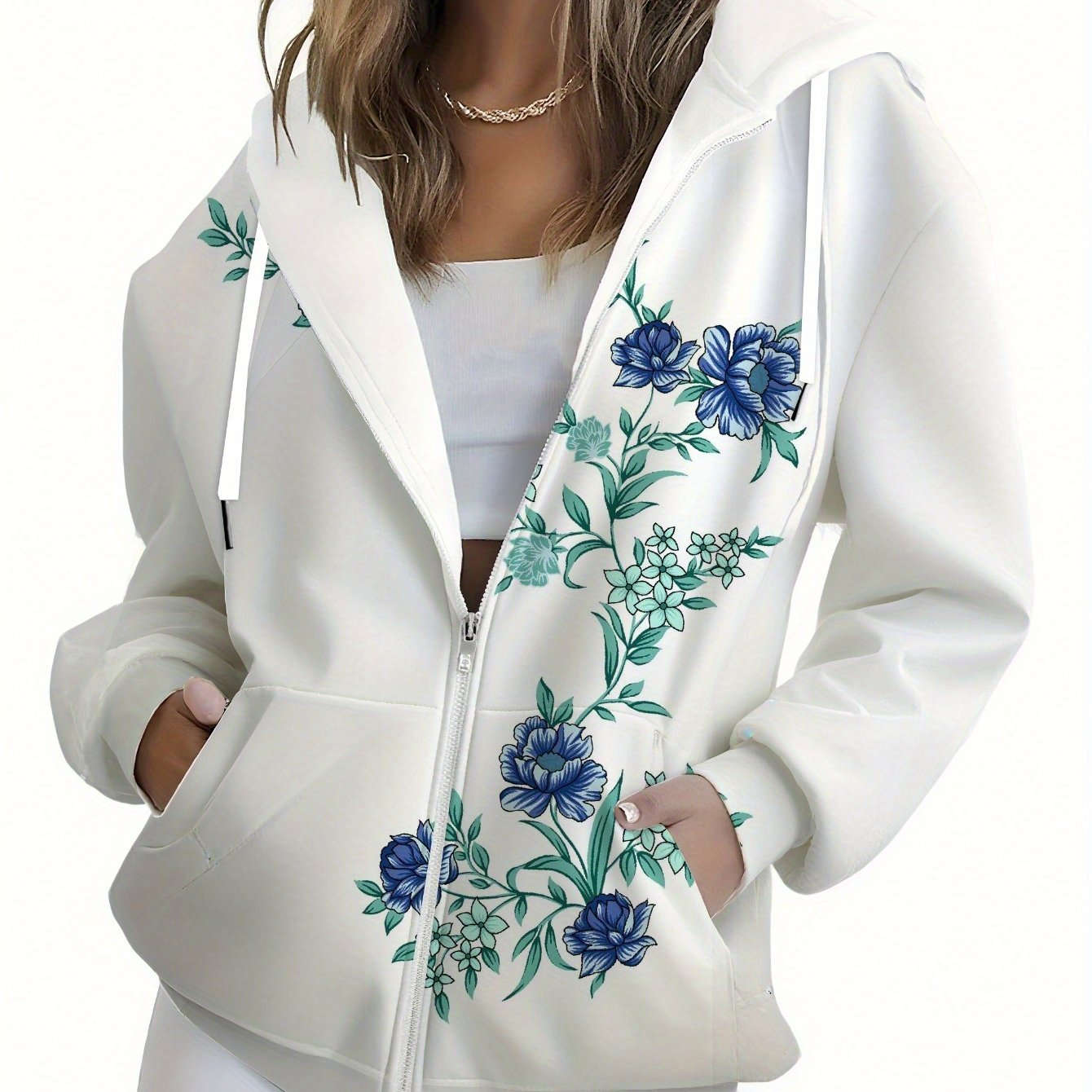 KLAYSE Sweatshirt à Capuche Floral 3D - Chic pour Automne/Hiver   OAXG Mixed Color / XXS