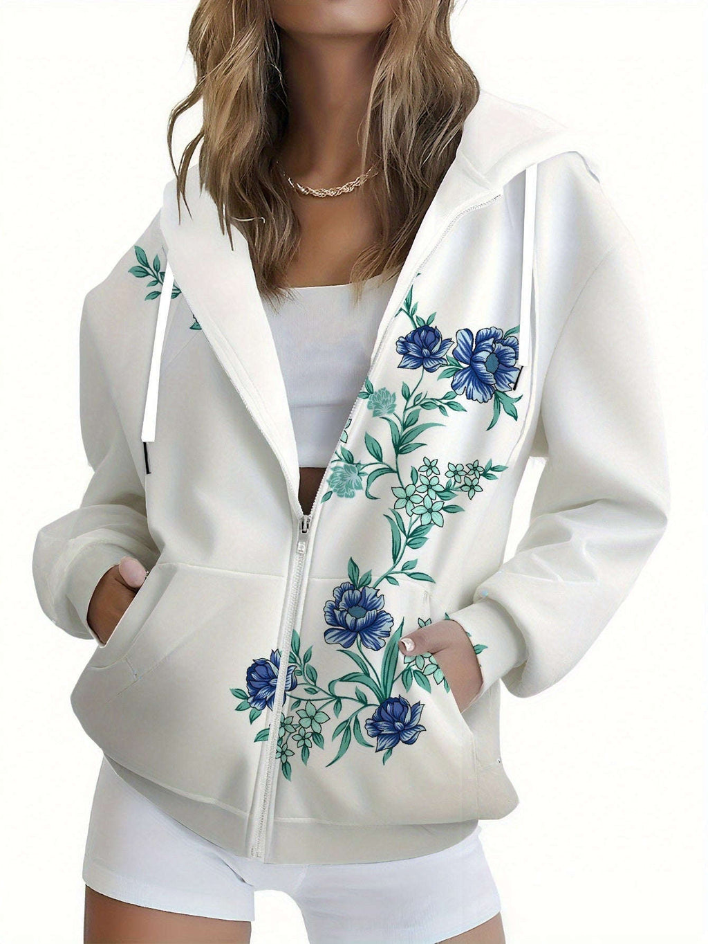 KLAYSE Sweatshirt à Capuche Floral 3D - Chic pour Automne/Hiver   OAXG Mixed Color / XXS