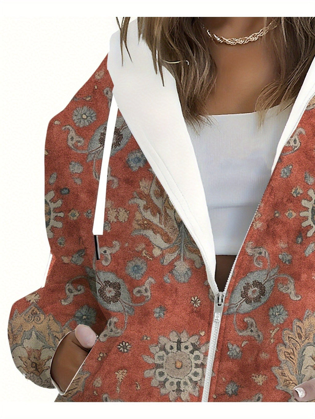 KLAYSE Sweatshirt à Capuche Floral 3D - Mode Femme Automne Hiver   OAXG 