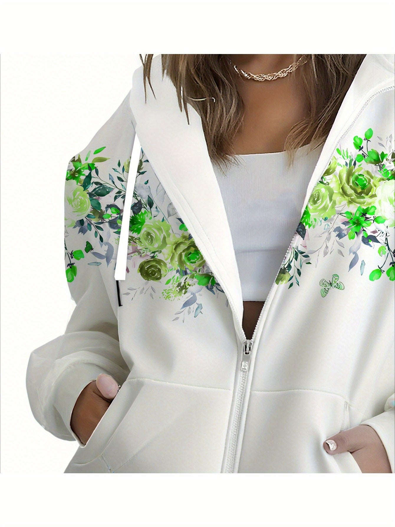KLAYSE Sweatshirt à Capuche Floral - Imprimé 3D, Longue Manche   OAXG Mixed Color / XXS