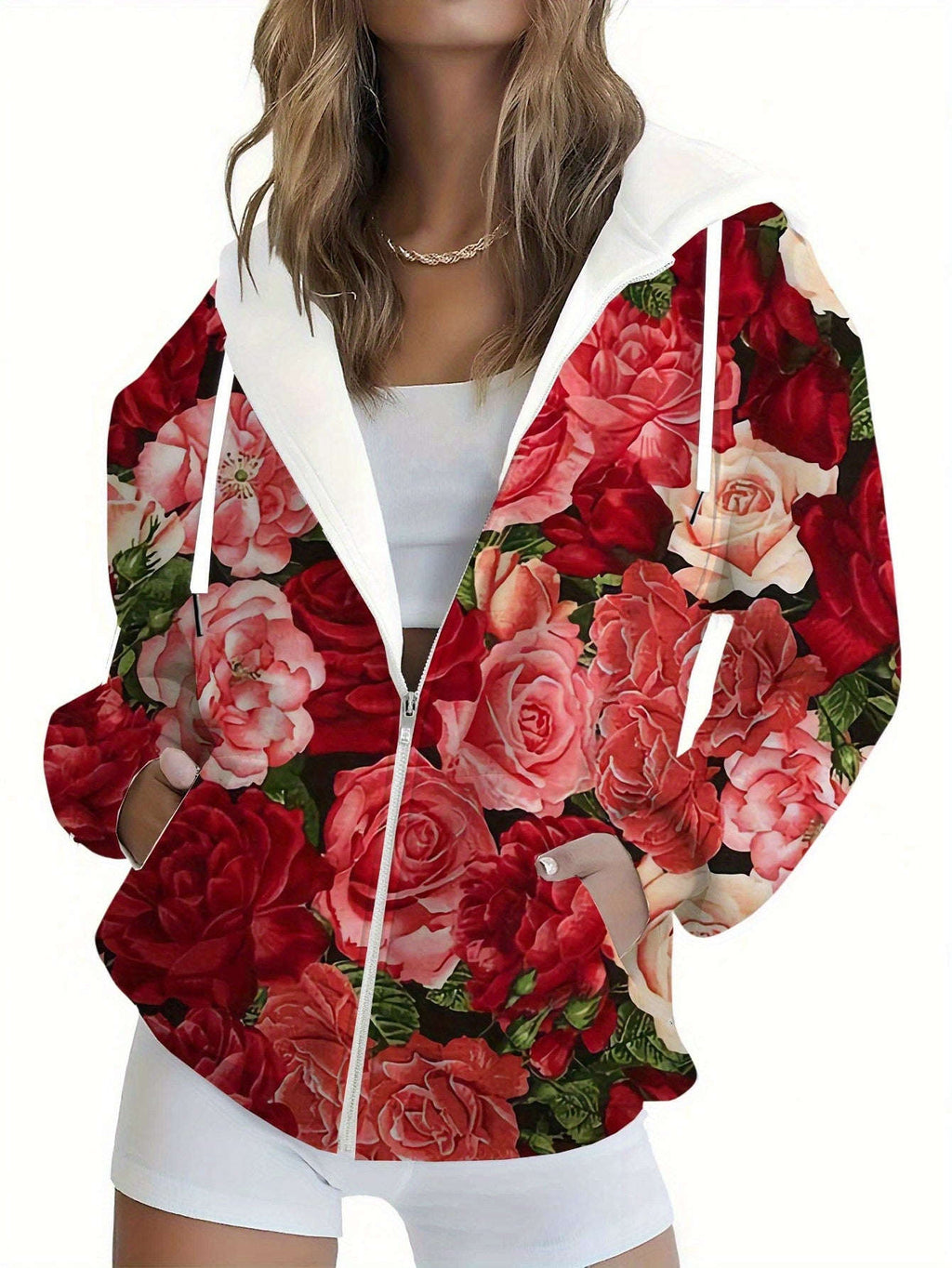 KLAYSE Sweatshirt à Capuche Imprimé Floral Femme - Automne/Hiver   OAXG 