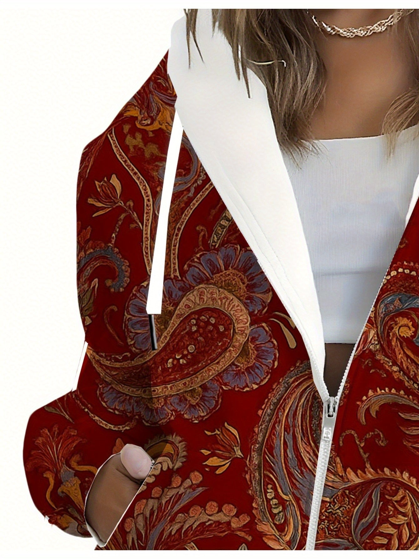 KLAYSE Sweatshirt Zippé à Capuche Floral - Confort Automnal pour Femmes   OAXG Mixed Color / XXS
