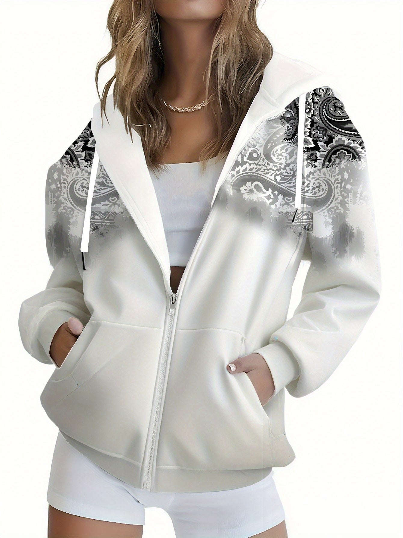 KLAYSE Veste à Capuche Zippée Femme - Florale 3D Automne Hiver   OAXG Mixed Color / XXS