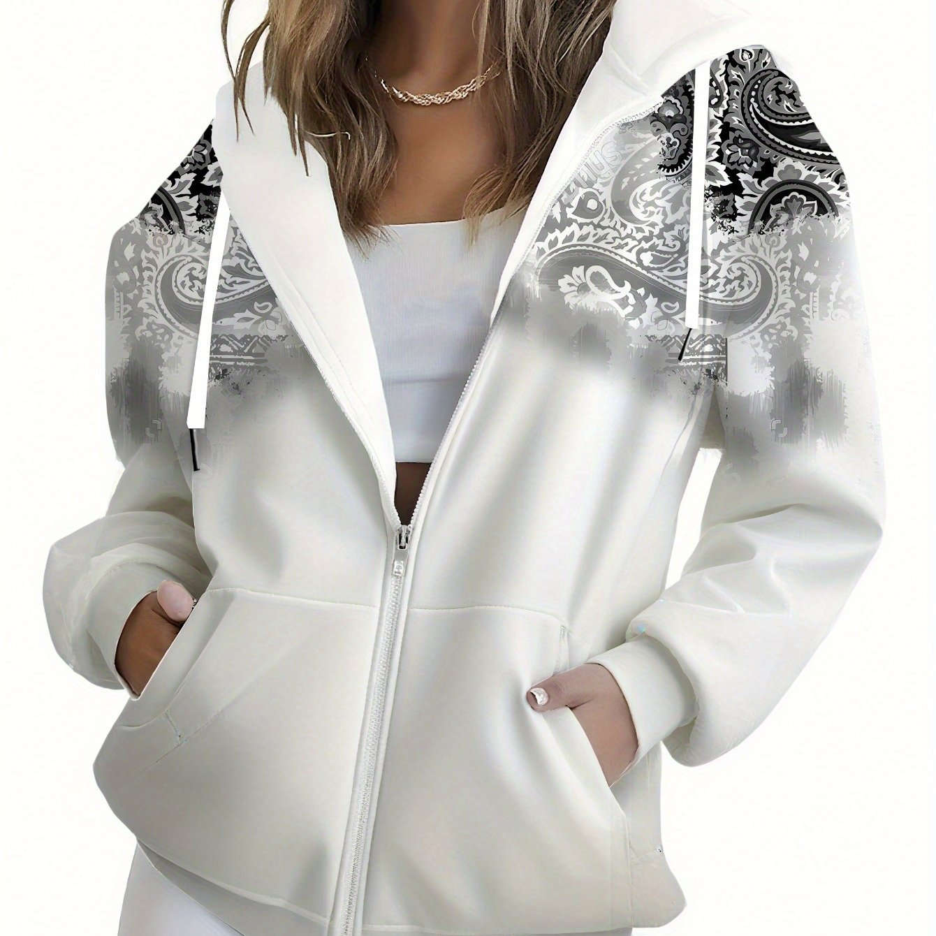 KLAYSE Veste à Capuche Zippée Femme - Florale 3D Automne Hiver   OAXG Mixed Color / XXS
