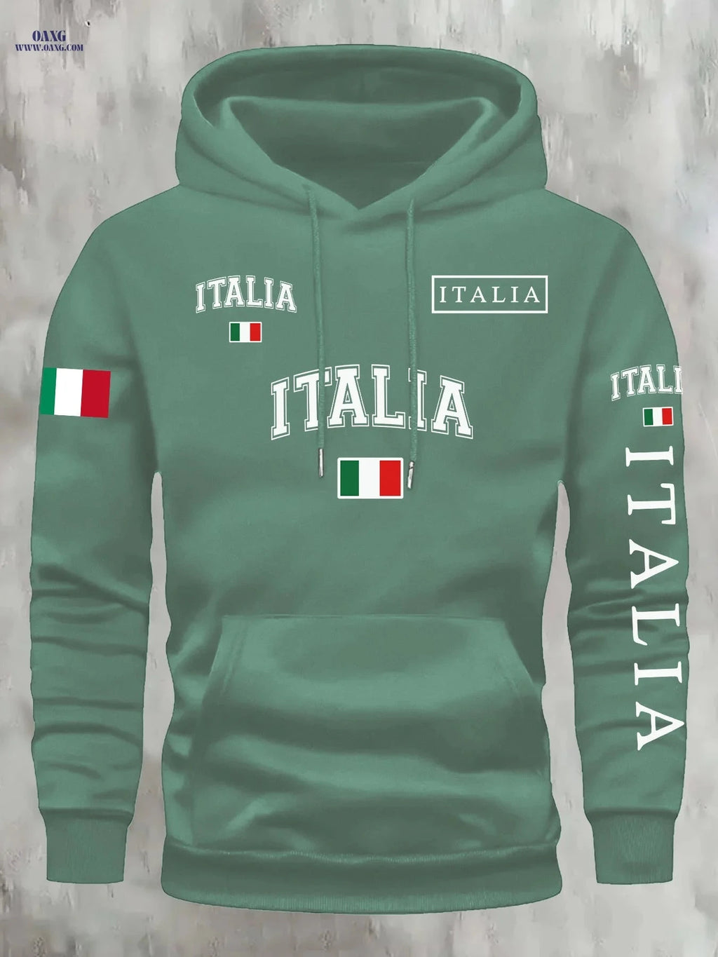 KOURRTER Autumn/Winter Hoodie - Trendy National Flag Print Outfit   OAXG Black / FR S