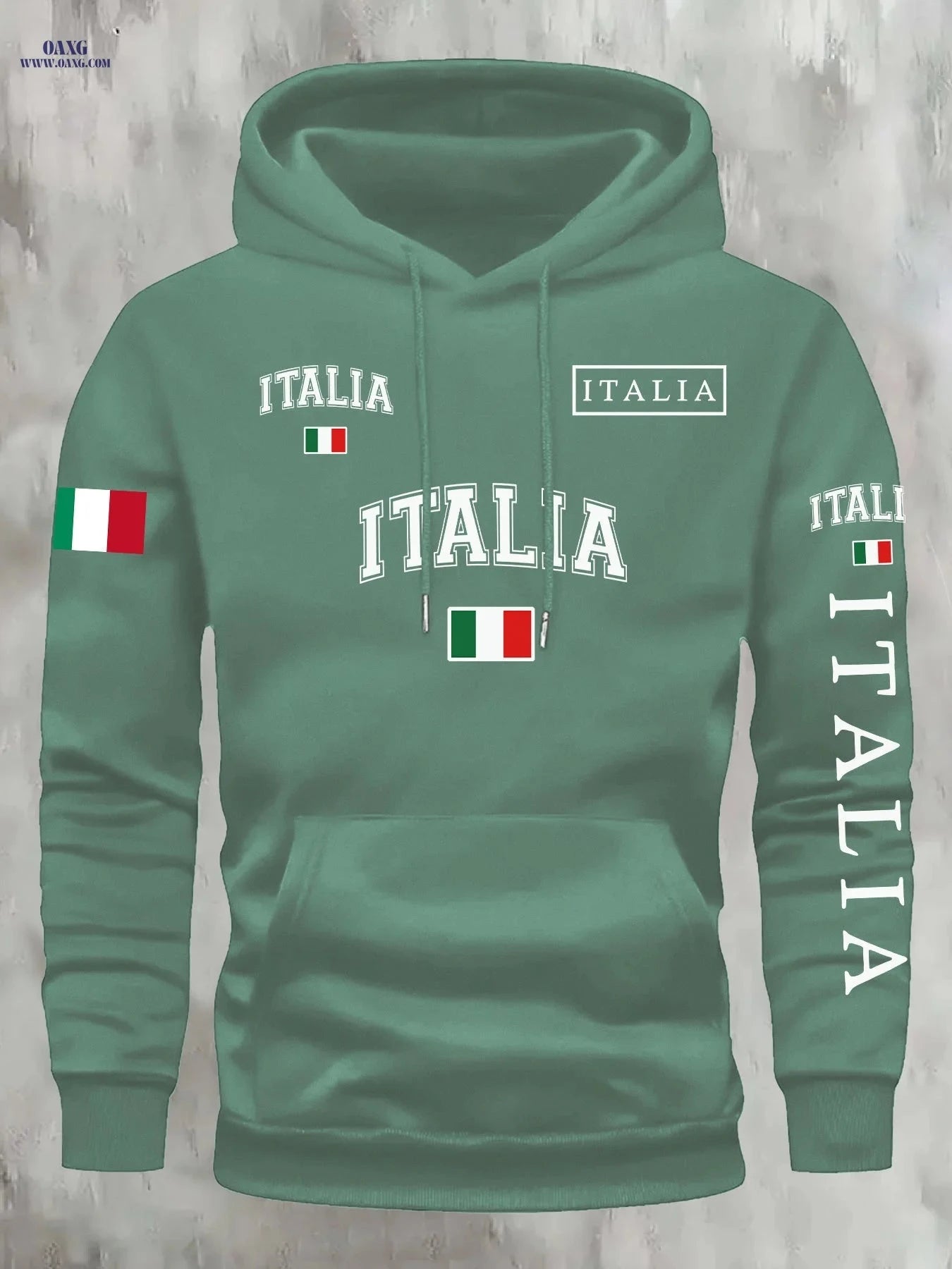 KOURRTER Autumn/Winter Hoodie - Trendy National Flag Print Outfit   OAXG Black / FR S