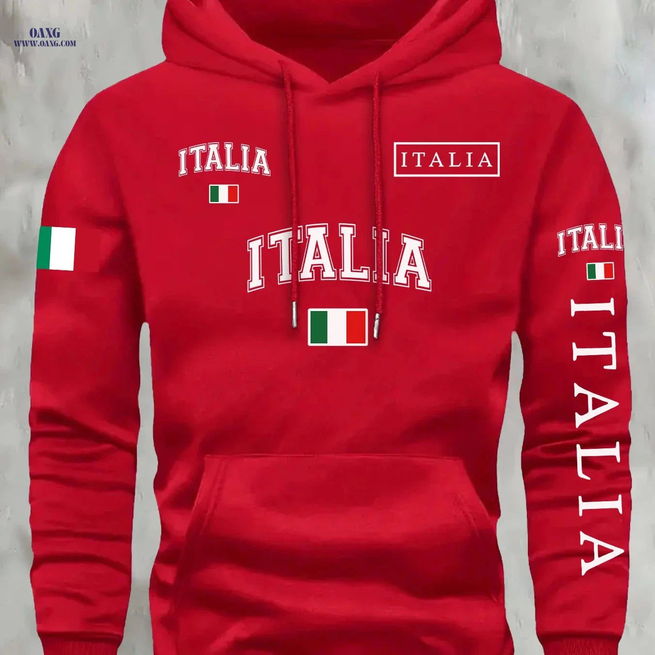 KOURRTER Autumn/Winter Hoodie - Trendy National Flag Print Outfit   OAXG Black / FR S