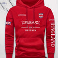 KOURRTER Men's Hooded Sweatshirt - Casual British Flag Pullover   OAXG Red / FR S