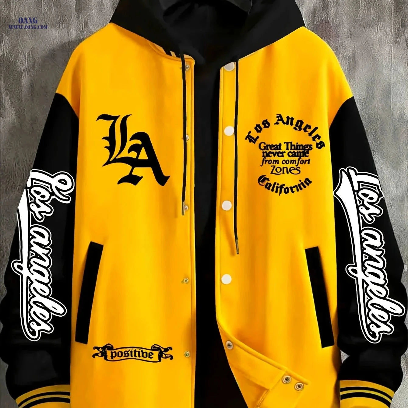 LA Baseball Jacket - Trendy American Street Style for Men   OAXG 