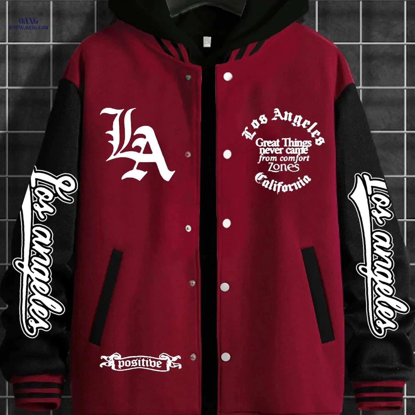 LA Baseball Jacket - Trendy American Street Style for Men   OAXG 