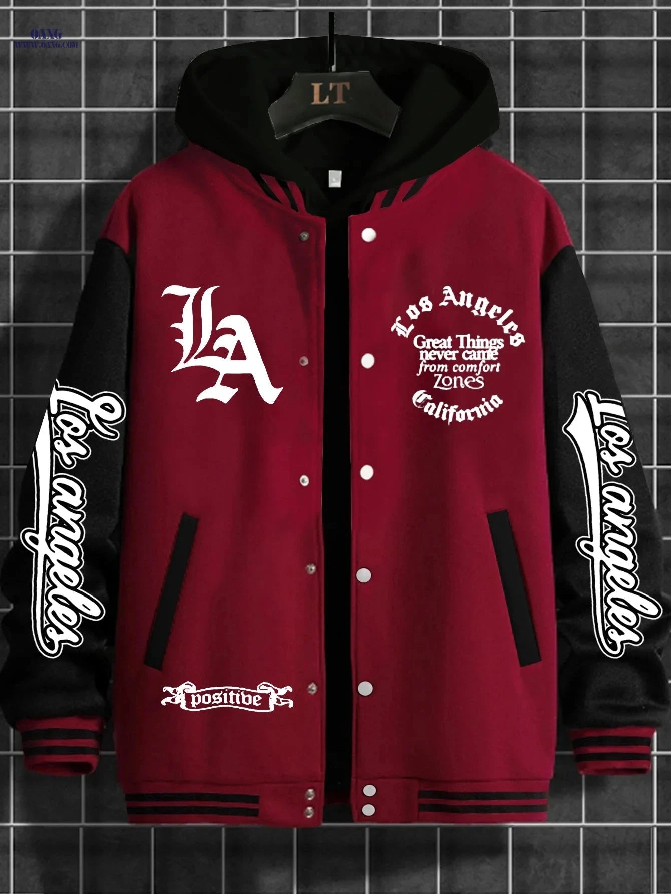 LA Baseball Jacket - Trendy American Street Style for Men   OAXG 