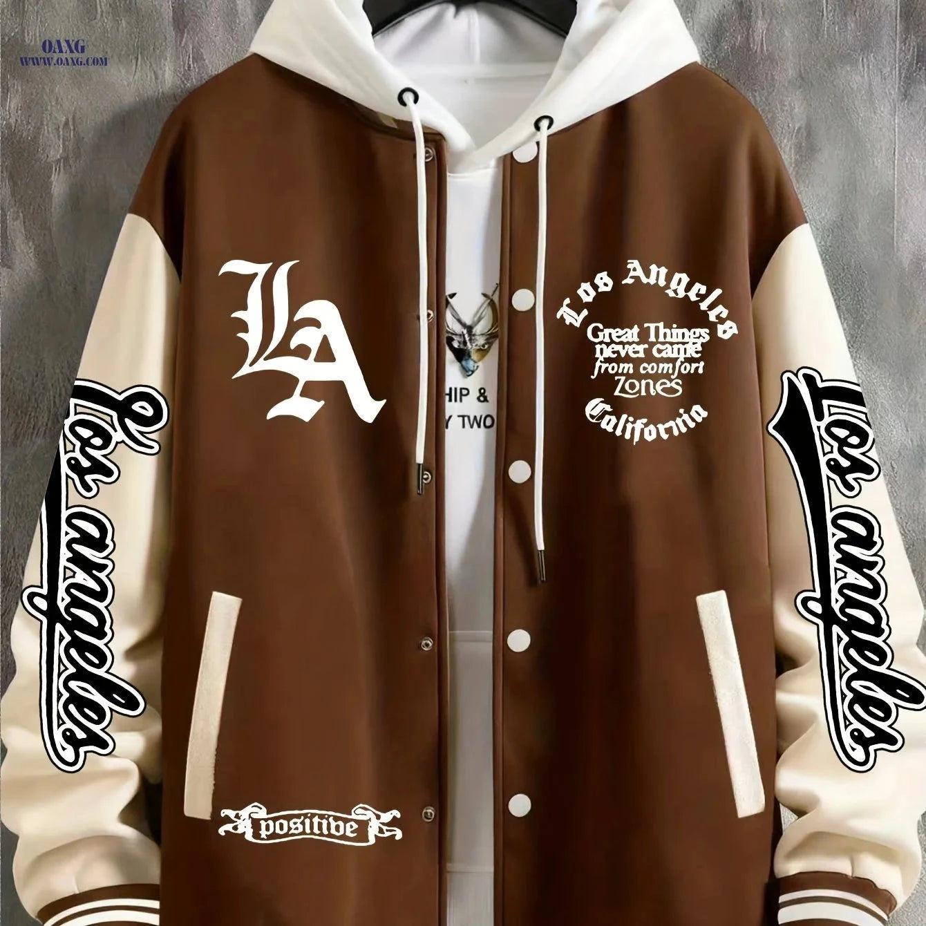 LA Baseball Jacket - Trendy American Street Style for Men   OAXG 