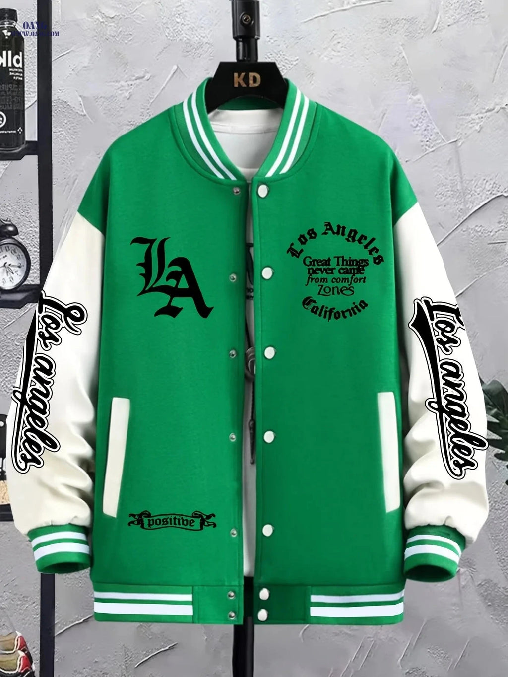 LA Baseball Jacket - Trendy American Street Style for Men   OAXG 