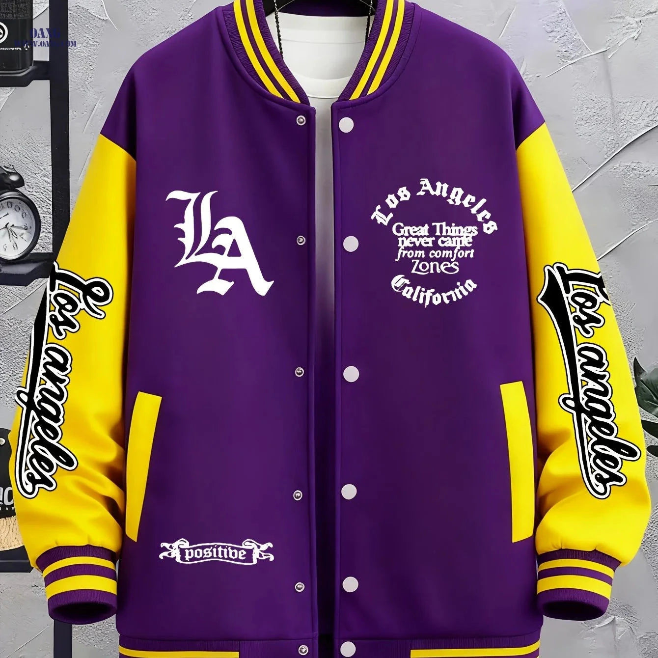 LA Baseball Jacket - Trendy American Street Style for Men   OAXG 