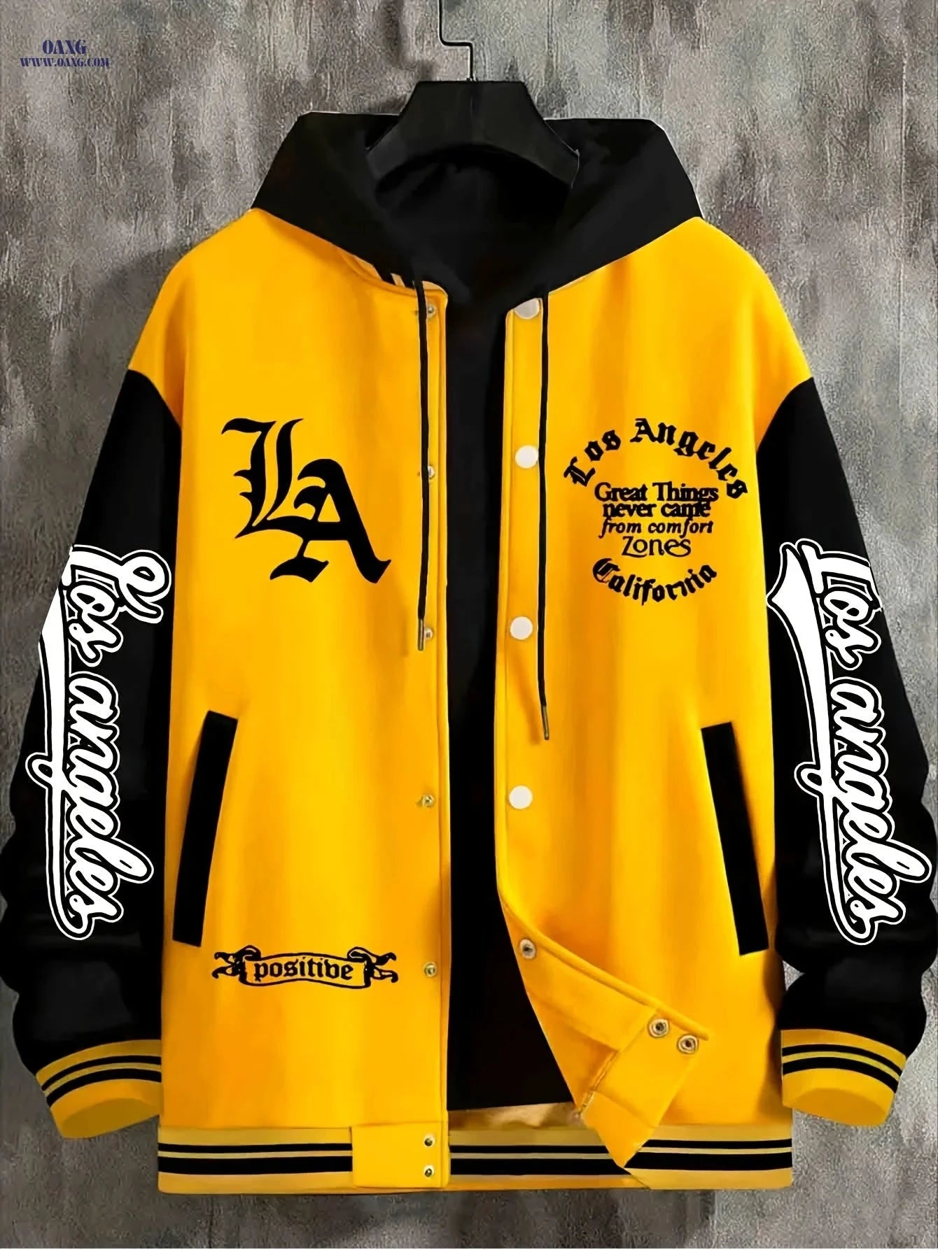 LA Baseball Jacket - Trendy American Street Style for Men   OAXG 