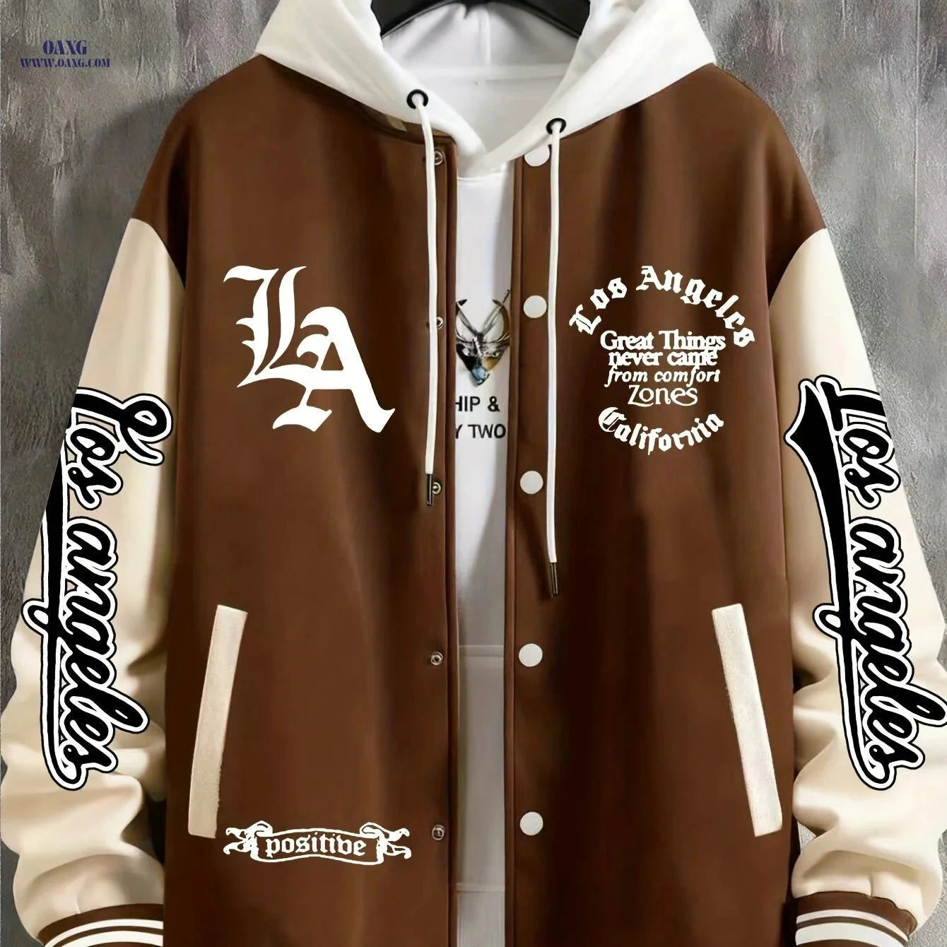 LA Baseball Jacket - Trendy American Street Style for Men   OAXG 