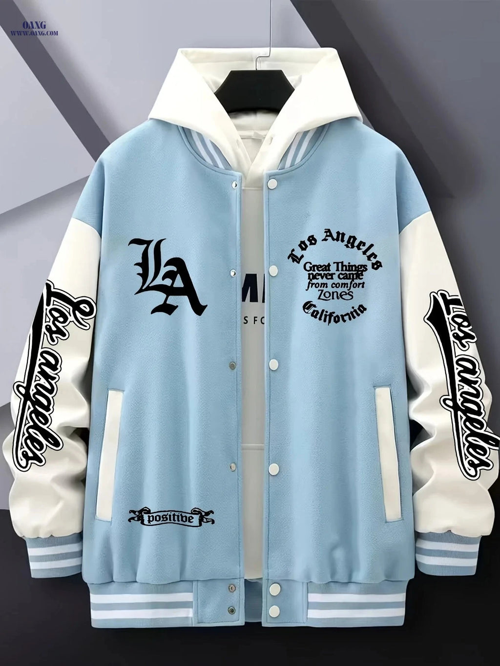 LA Baseball Jacket - Trendy American Street Style for Men   OAXG 